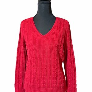 St. John's Bay Vivid Red V-Neck Sweater